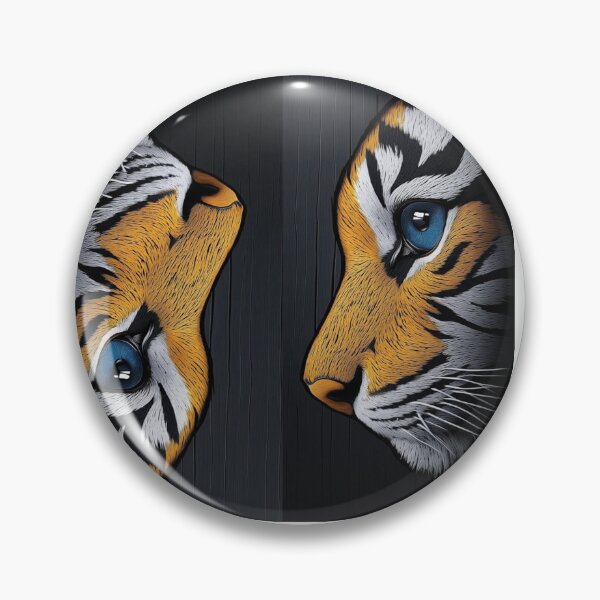 Item preview, Majestic Blue Eyed Tiger Split Portrait designed and sold by DKSH1234.