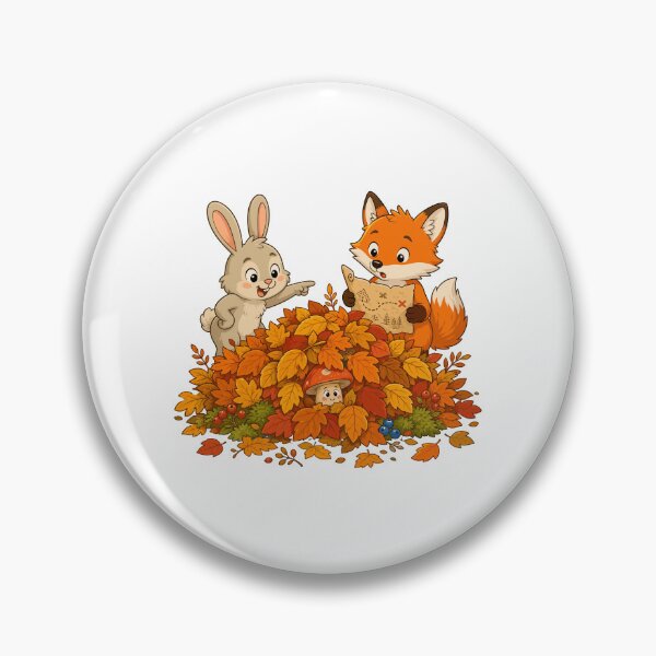 Item preview, Autumn Adventure  — Fox with Map, Pointing Bunny, and Hidden Mushroom designed and sold by Krasnovaovaova.