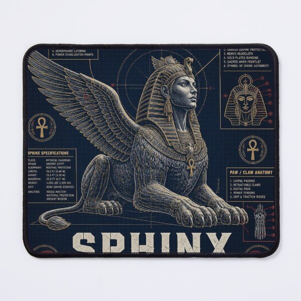 Item preview, Sphinx Blueprint - Guardian of Ancient Riddles Art designed and sold by SunnyDesign82.