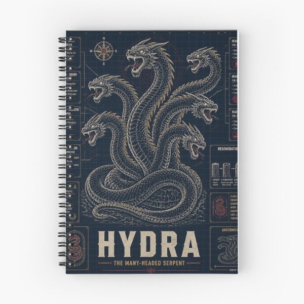 Item preview, Hydra Blueprint - The Many-Headed Serpent Art designed and sold by SunnyDesign82.