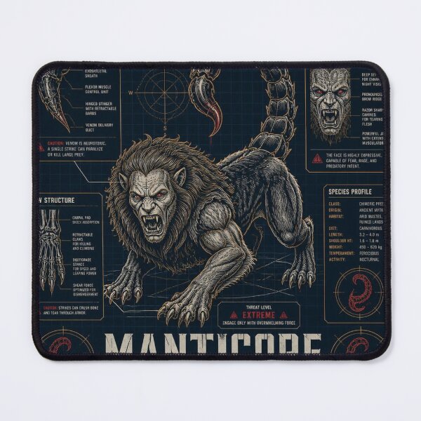 Item preview, Manticore Blueprint - Devourer of Men Art designed and sold by SunnyDesign82.