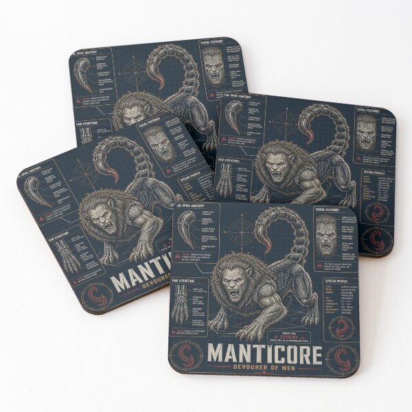 Item preview, Manticore Blueprint - Devourer of Men Art designed and sold by SunnyDesign82.