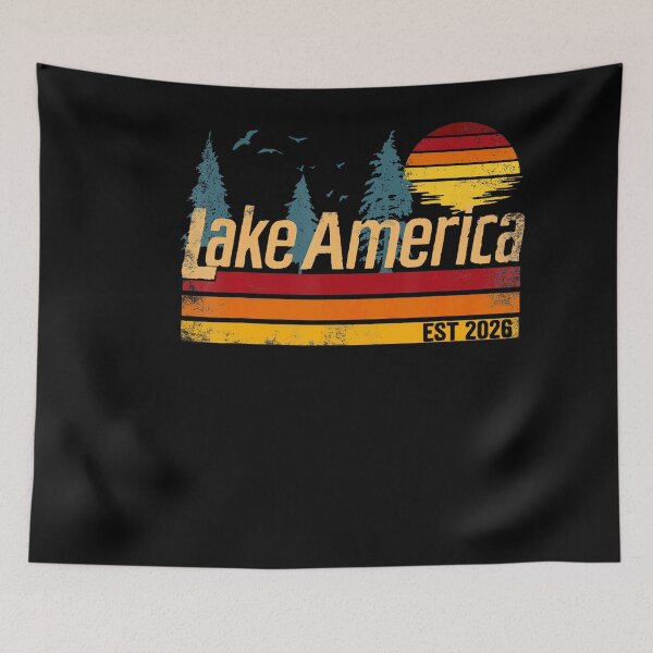 Item preview, Lake America Vintage Sunset Lake Life Design designed and sold by stershopepie.