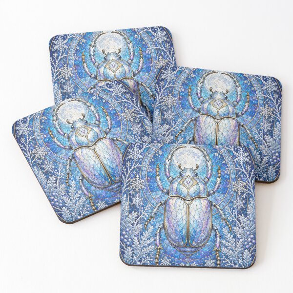 Item preview, The Winter Scarab – A stained-glass ice jewel designed and sold by Pixel Otaku Gallery.