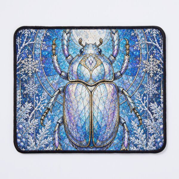 Item preview, The Winter Scarab – A stained-glass ice jewel designed and sold by Pixel Otaku Gallery.