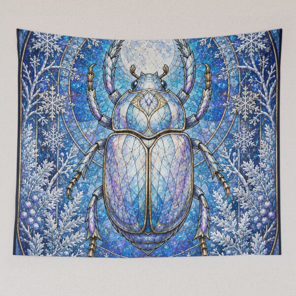 Item preview, The Winter Scarab – A stained-glass ice jewel designed and sold by Pixel Otaku Gallery.