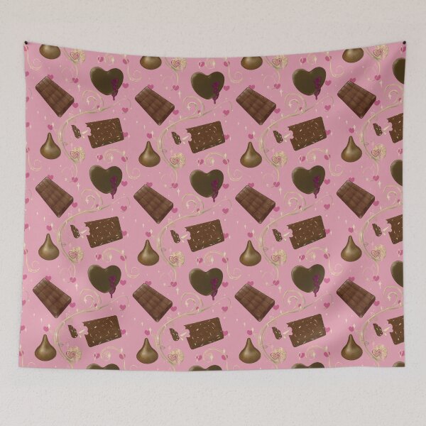 Item preview, Chocolate Lovers Hearts and Gold Filigree Pattern designed and sold by GreyGnu.