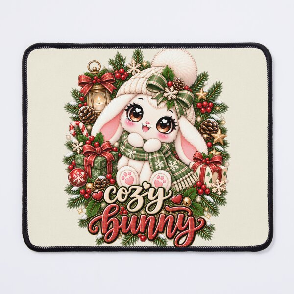 Item preview, Cozy Bunny Cottagecore Christmas – Cute Bunny Rustic Farmhouse Holiday Gift designed and sold by SaNaCreation13.