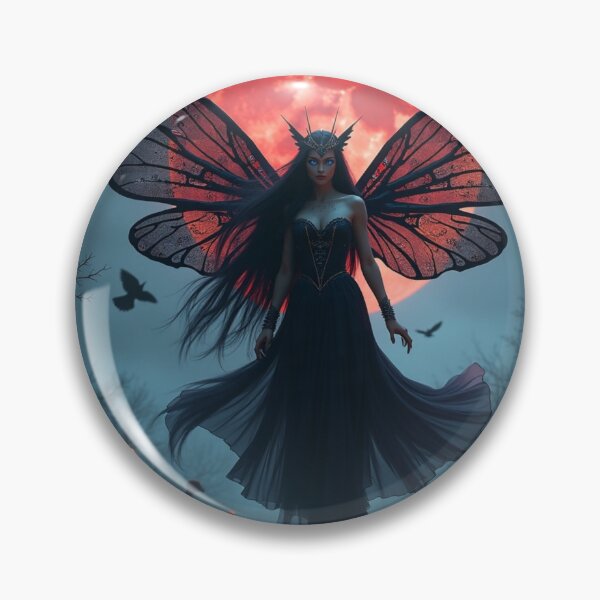 Item preview, Blood Moon Dark Fairy – Gothic Butterfly Queen in an Enchanted Haunted Forest designed and sold by Dream Bloom Gallery.