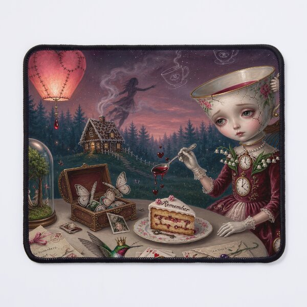 Item preview, A Cup Full of Memories – Pop Surrealism Art, Victorian Whimsy, Dark Fairytale Illustration designed and sold by Piagor.