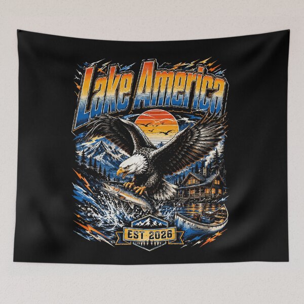 Item preview, Lake America Vintage Sunset Lake Life designed and sold by HaytamShop.