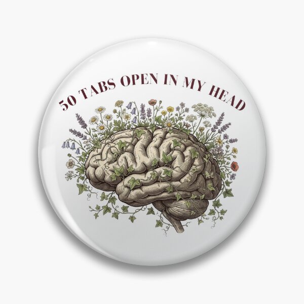 Item preview, 50 Tabs Open In My Head Floral Botanical Brain designed and sold by DNBY.