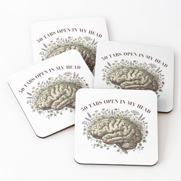 Item preview, 50 Tabs Open In My Head Floral Botanical Brain designed and sold by DNBY.