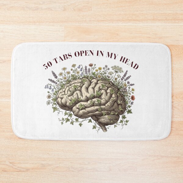 Item preview, 50 Tabs Open In My Head Floral Botanical Brain designed and sold by DNBY.