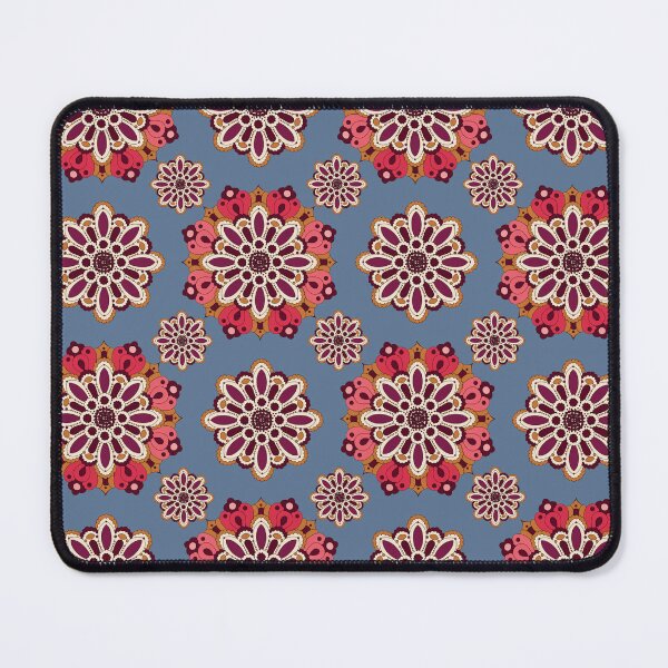 Item preview, Vintage Boho Floral Mandala Pattern – Burgundy & Coral Folk Art designed and sold by Mousy17.