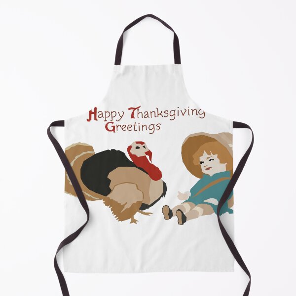 Item preview, Happy Thanksgiving Illustration with Turkey and Woman in Vintage Retro Style designed and sold by maewjpho.