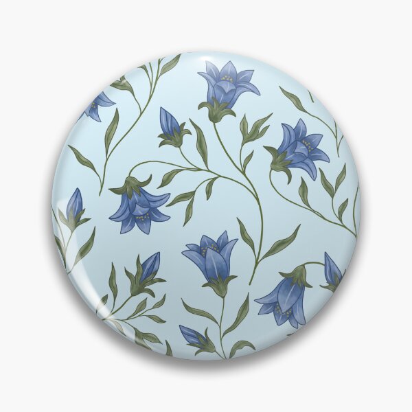Item preview, Blue bellflower botanical floral pattern designed and sold by and-creative2.