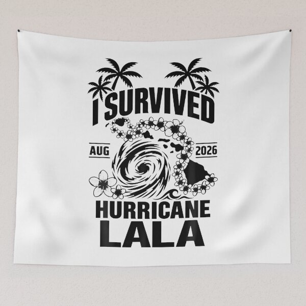 Item preview, I Survived Hurricane La-La Hawaii Tropical Vacation Hibiscus designed and sold by Krwasatoune.