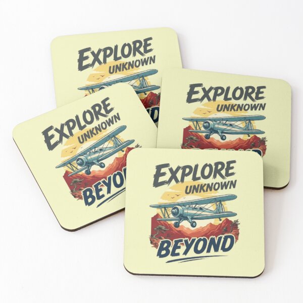 Item preview, Explore Unknown Beyond – Vintage Adventure Plane Artwork designed and sold by Dogandesighn.