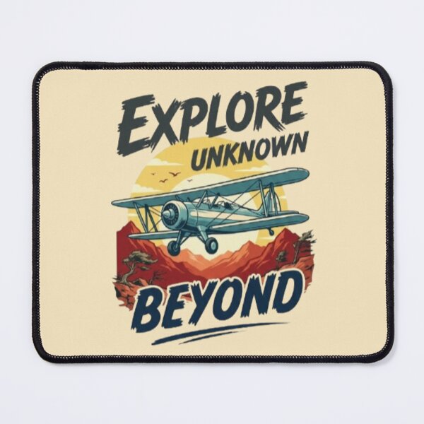 Item preview, Explore Unknown Beyond – Vintage Adventure Plane Artwork designed and sold by Dogandesighn.