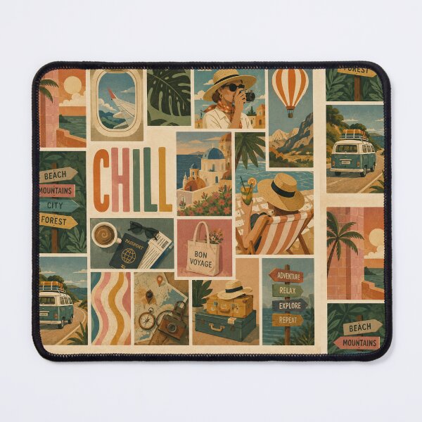 Item preview, Vintage Travel Collage Bon Voyage Chill designed and sold by littlepiptales.