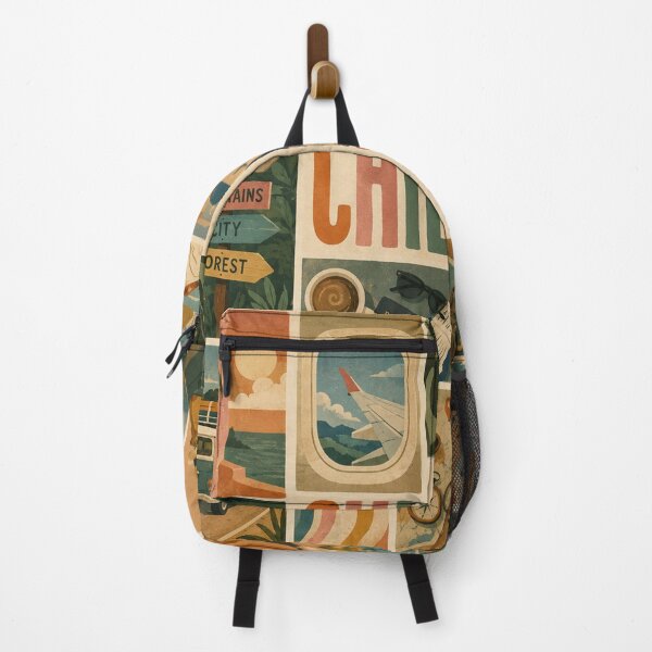 Item preview, Vintage Travel Collage Bon Voyage Chill designed and sold by littlepiptales.