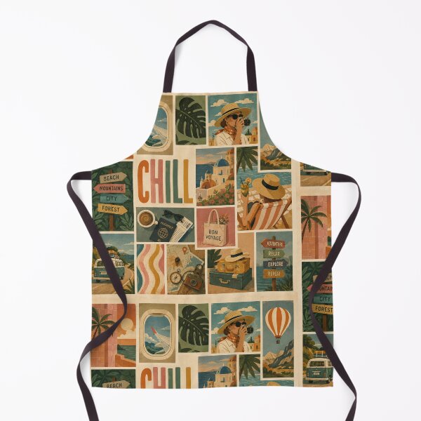 Item preview, Vintage Travel Collage Bon Voyage Chill designed and sold by littlepiptales.
