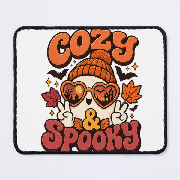 Item preview, Cozy & Spooky Halloween Shirt – Cute Vintage Ghost Pumpkin Autumn T-Shirt designed and sold by LoupeRout.