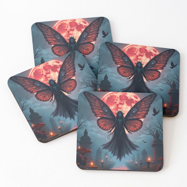 Item preview, Crimson Moon Butterfly Fairy – Gothic Dark Fantasy Enchanted Night designed and sold by Dream Bloom Gallery.