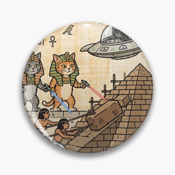 Item preview, Ancient Meow - Alien Pharaoh Cats Building The Pyramid designed and sold by Csaba1983.