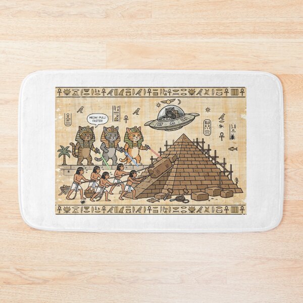Item preview, Ancient Meow - Alien Pharaoh Cats Building The Pyramid designed and sold by Csaba1983.