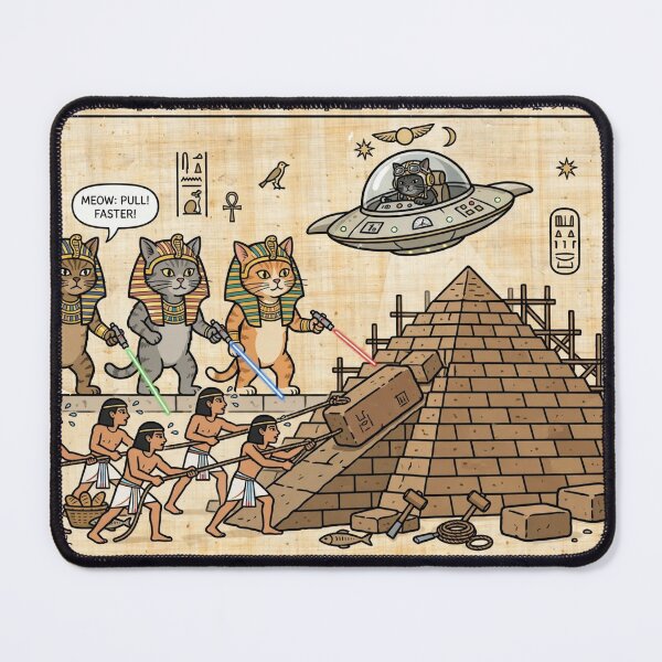 Item preview, Ancient Meow - Alien Pharaoh Cats Building The Pyramid designed and sold by Csaba1983.