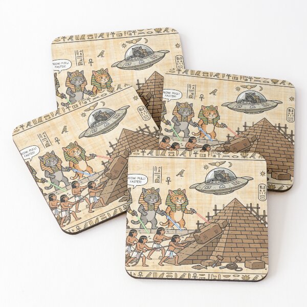 Item preview, Ancient Meow - Alien Pharaoh Cats Building The Pyramid designed and sold by Csaba1983.