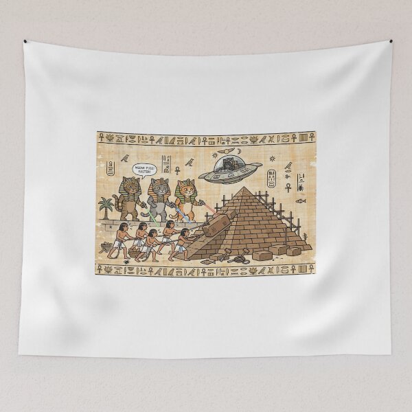 Item preview, Ancient Meow - Alien Pharaoh Cats Building The Pyramid designed and sold by Csaba1983.