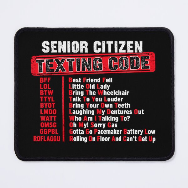 Item preview,  Senior Citizen Texting Code – Funny Senior Humor Gift for Grandma Grandpa designed and sold by drawwiika+44.