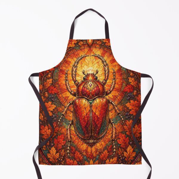 Item preview, The Autumn Scarab – A flamboyant stained-glass jewel designed and sold by Pixel Otaku Gallery.