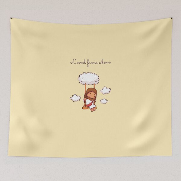 Item preview, Loved From Above Jesus Art - Cute Kawaii yellow sky Illustration designed and sold by Dany and Dom.