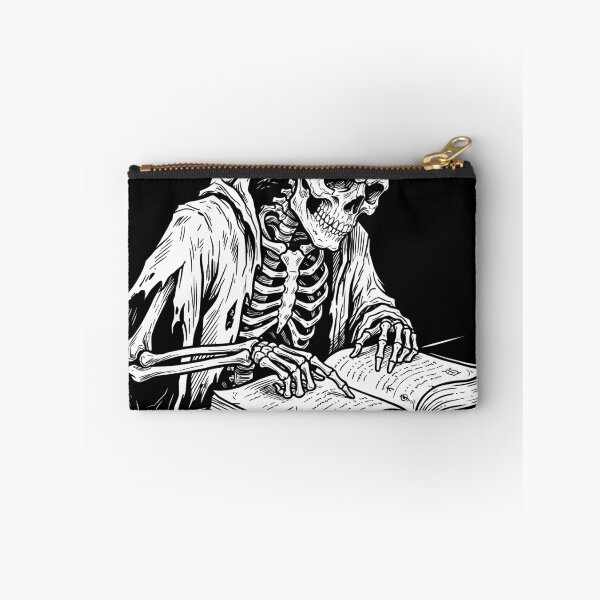 Item preview, Robed Skeleton Scholar Reading Book Tome Academic Gothic Heavy Ink Graphic designed and sold by MisteryDesigner.