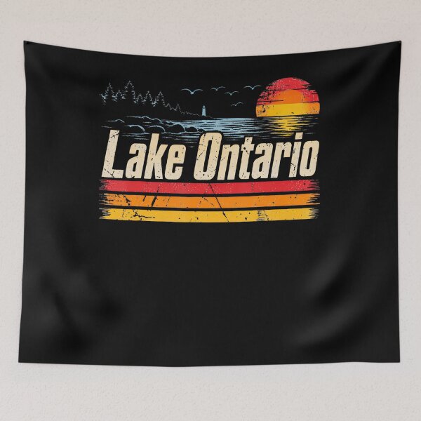 Item preview, Retro Sunset Great Lakes Lake Ontario Vintage Design designed and sold by HaytamShop.