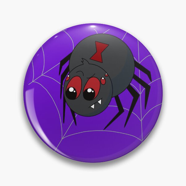 Item preview, Cute Kawaii Black Widow Spider with Red Hourglass - Spooky Cozy Critter Cartoon designed and sold by CozyCritters8.