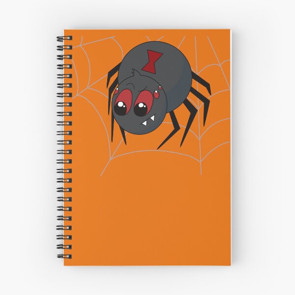 Item preview, Cute Kawaii Black Widow Spider with Red Hourglass - Spooky Cozy Critter Cartoon designed and sold by CozyCritters8.