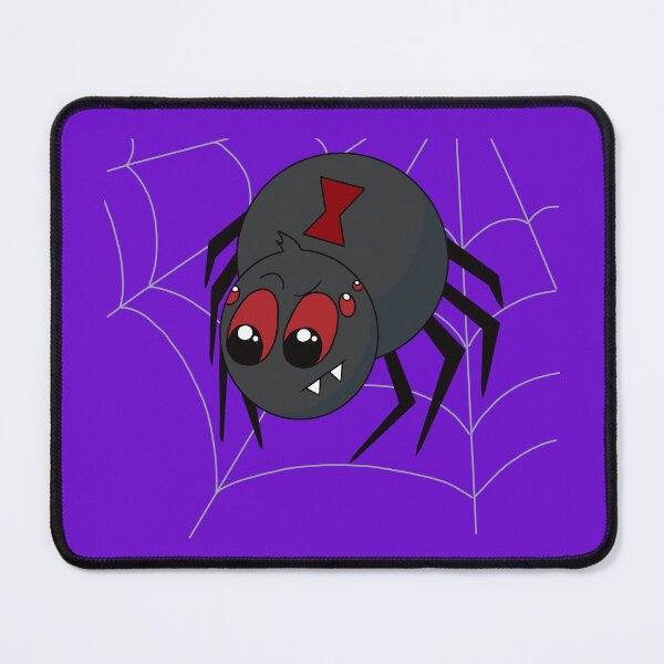 Item preview, Cute Kawaii Black Widow Spider with Red Hourglass - Spooky Cozy Critter Cartoon designed and sold by CozyCritters8.