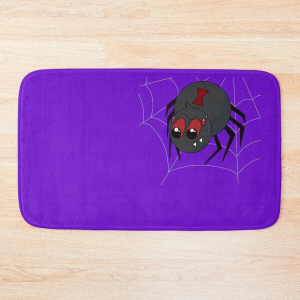 Item preview, Cute Kawaii Black Widow Spider with Red Hourglass - Spooky Cozy Critter Cartoon designed and sold by CozyCritters8.
