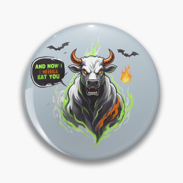 Item preview, Mad cow ghost - Now I will eat you - Scary Halloween designed and sold by ParadoxParadox.