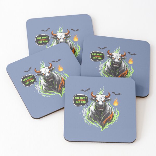 Item preview, Mad cow ghost - Now I will eat you - Scary Halloween designed and sold by ParadoxParadox.