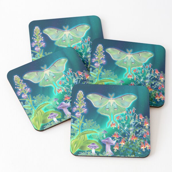 Item preview, Luna Moth, Columbine, Mushrooms, Fringed Orchid Moonscape designed and sold by Jedi-Artist.