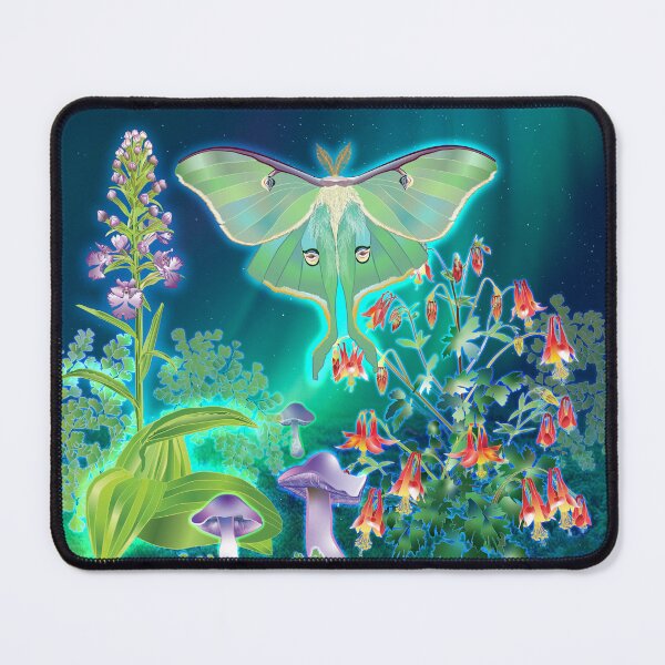 Item preview, Luna Moth, Columbine, Mushrooms, Fringed Orchid Moonscape designed and sold by Jedi-Artist.