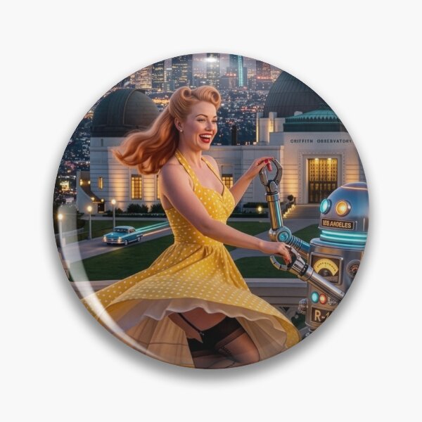 Item preview, Retro Sci-Fi Griffith Observatory Dance | Atomic Age Pin-Up Art designed and sold by AtomicAgeCharm.