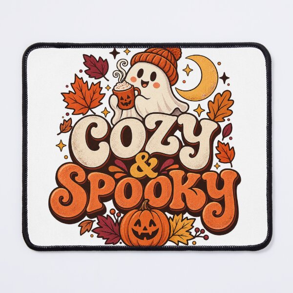 Item preview, Cozy & Spooky Halloween Shirt – Cute Vintage Ghost Pumpkin Autumn T-Shirt designed and sold by LoupeRout.