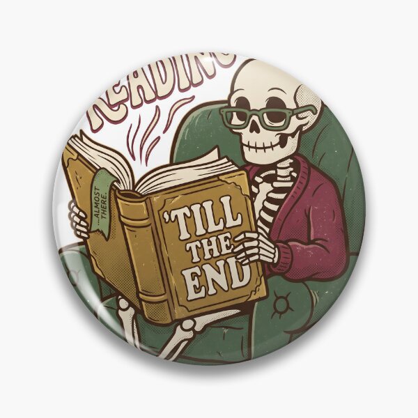 Item preview, Cozy Skeleton Reading In Armchair Bookworm Till The End Retro Graphic designed and sold by MisteryDesigner.